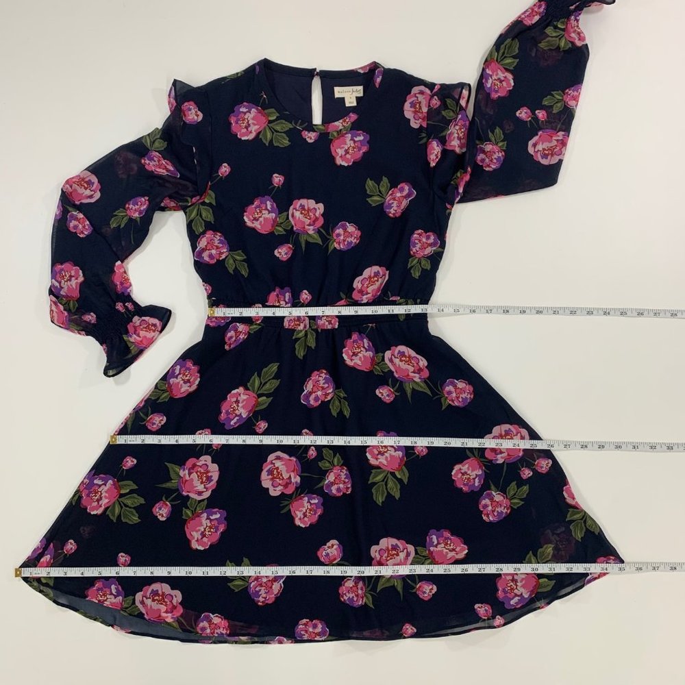 Maison Jules Women's Dress S Floral Print Fit & Flare Dress Navy Blue S - Picture 7 of 12